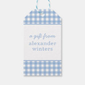 Gingham Persoonlijke Gift-Labels Cadeaulabel (Voorkant)