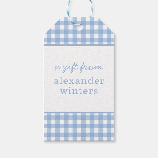 Gingham Persoonlijke Gift-Labels Cadeaulabel (Voorkant)