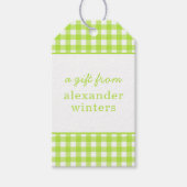 Gingham Persoonlijke Gift-Labels Cadeaulabel (Voorkant)