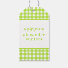 Gingham Persoonlijke Gift-Labels Cadeaulabel