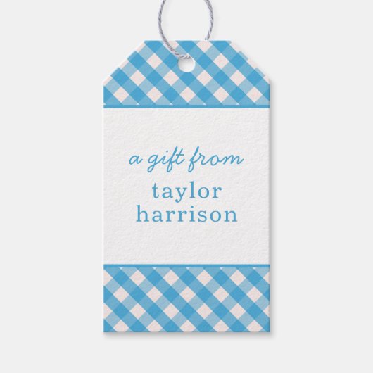 Gingham Persoonlijke Gift-Labels Cadeaulabel (Voorkant)