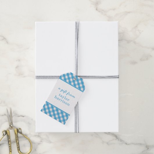 Gingham Persoonlijke Gift-Labels Cadeaulabel (Met Touw)