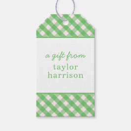 Gingham Persoonlijke Gift-Labels Cadeaulabel