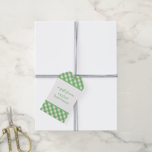 Gingham Persoonlijke Gift-Labels Cadeaulabel (Met Touw)