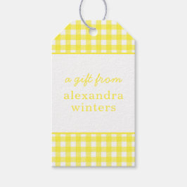 Gingham Persoonlijke Gift-Labels Cadeaulabel