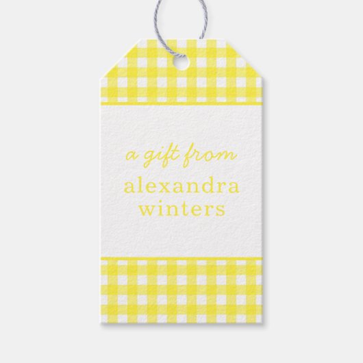Gingham Persoonlijke Gift-Labels Cadeaulabel (Voorkant)