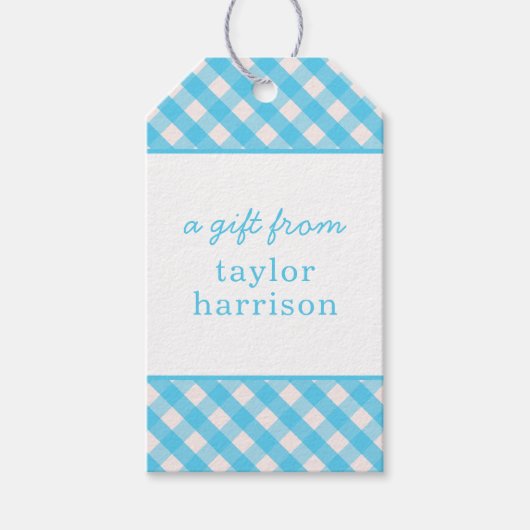 Gingham Persoonlijke Gift-Labels Cadeaulabel (Voorkant)