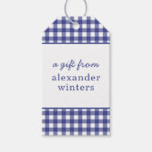 Gingham Persoonlijke Gift-Labels Cadeaulabel (Voorkant)