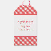 Gingham Persoonlijke Gift-Labels Cadeaulabel (Voorkant)