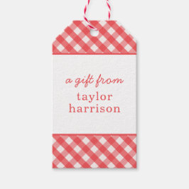 Gingham Persoonlijke Gift-Labels Cadeaulabel