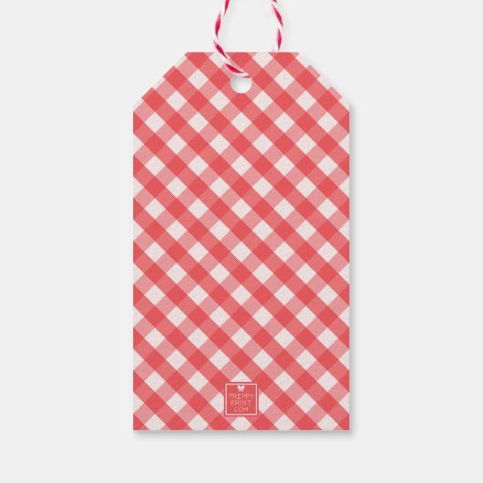 Gingham Persoonlijke Gift-Labels Cadeaulabel (Achterkant)