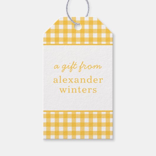 Gingham Persoonlijke Gift-Labels Cadeaulabel (Voorkant)