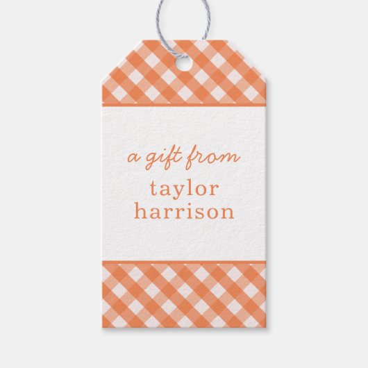 Gingham Persoonlijke Gift-Labels Cadeaulabel (Voorkant)