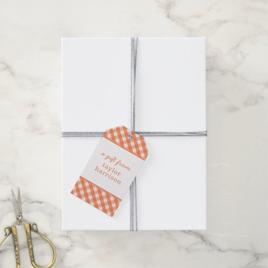 Gingham Persoonlijke Gift-Labels Cadeaulabel (Met Touw)