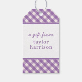 Gingham Persoonlijke Gift-Labels Cadeaulabel