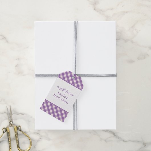 Gingham Persoonlijke Gift-Labels Cadeaulabel (Met Touw)