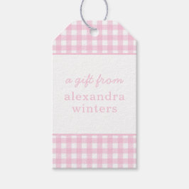 Gingham Persoonlijke Gift-Labels Cadeaulabel