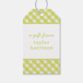 Gingham Persoonlijke Gift-Labels Cadeaulabel (Voorkant)