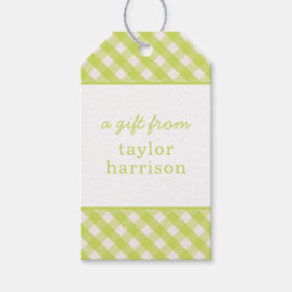 Gingham Persoonlijke Gift-Labels Cadeaulabel
