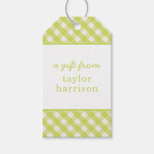 Gingham Persoonlijke Gift-Labels Cadeaulabel