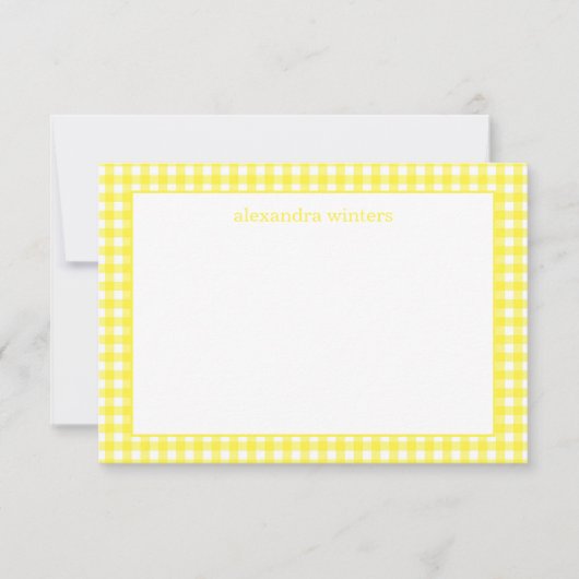 Gingham Persoonlijke notitiekaarten (Voorkant)