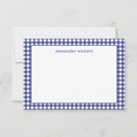 Gingham Persoonlijke notitiekaarten (Voorkant)