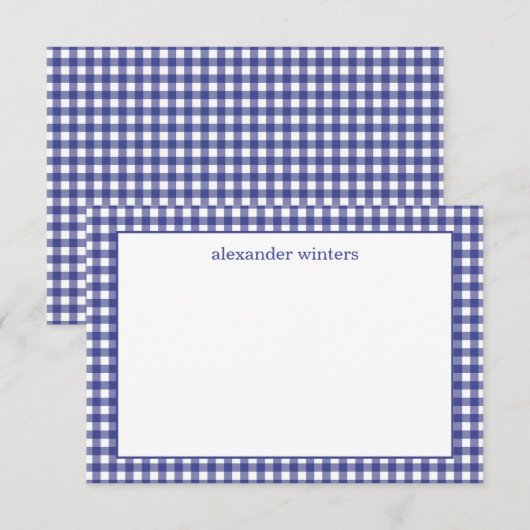 Gingham Persoonlijke notitiekaarten (Voorkant / Achterkant)