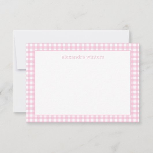 Gingham Persoonlijke notitiekaarten (Voorkant)