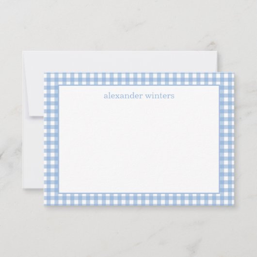 Gingham Persoonlijke notitiekaarten (Voorkant)