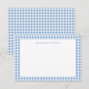 Gingham Persoonlijke notitiekaarten