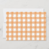 Gingham Perzik Verjaardag Bedankt Kaart Foto (Achterkant)