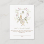 Gingham Peter de Konijn Baby shower Luier Raffle Informatiekaartje (Voorkant)