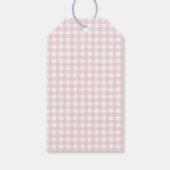 Gingham Peter de Konijn Roze Monogram Baby shower Cadeaulabel (Achterkant)