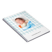 Gingham Photo Journal - Lichtblauw Notitieboek (Rechterzijde)