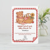 Gingham Picknick Beer Babyshower Uitnodiging (Staand voorkant)