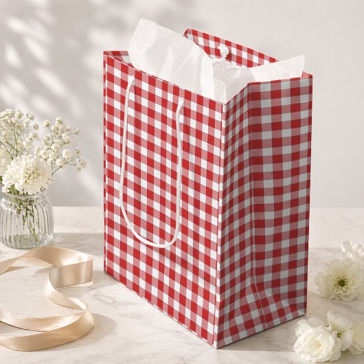 Gingham picknick in de landelijke omgeving medium cadeauzakje