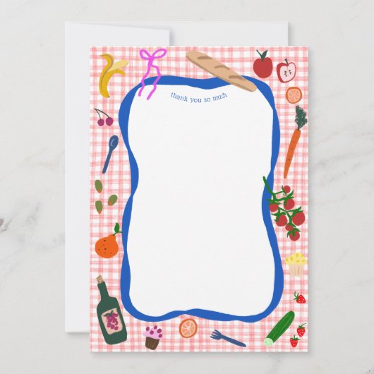 Gingham Picknick Modern Lief GEBOORTEDAG OP MAAT Bedankkaart (Voorkant)