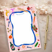 Gingham Picknick Modern Lief GEBOORTEDAG OP MAAT Bedankkaart