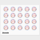 Gingham Picknick Modern Liefste Aangepast VERJAARD Ronde Sticker (Vel)
