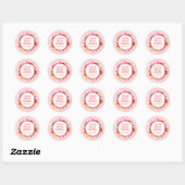 Gingham Picknick Modern Mooie Aangepaste Bruidsdou Ronde Sticker (Vel)