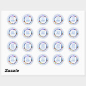 Gingham Picknick Modern Mooie Aangepaste Bruidsdou Ronde Sticker (Vel)