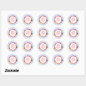 Gingham Picknick Modern Mooie Aangepaste Bruidsdou Ronde Sticker (Vel)