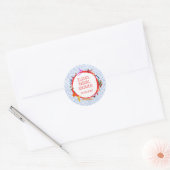 Gingham Picknick Modern Mooie Aangepaste Bruidsdou Ronde Sticker (Envelop)