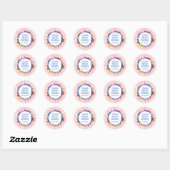Gingham Picknick Modern Mooie Aangepaste Bruidsdou Ronde Sticker (Vel)