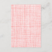 Gingham Picknick Modern Mooie Aangepaste QR Bruids Informatiekaartje (Achterkant)