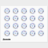 Gingham Picknick Modern Mooie VERJAARDAGSPARTY OP Ronde Sticker (Vel)
