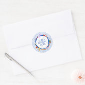 Gingham Picknick Modern Mooie VERJAARDAGSPARTY OP Ronde Sticker (Envelop)