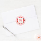 Gingham Picknick Modern Mooie VERJAARDAGSPARTY OP Ronde Sticker (Envelop)