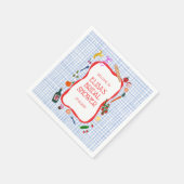 Gingham Picknick Moderne Cute Aangepaste Bruidsdou Servet (Hoek)