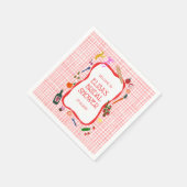 Gingham Picknick Moderne Cute Aangepaste Bruidsdou Servet (Hoek)